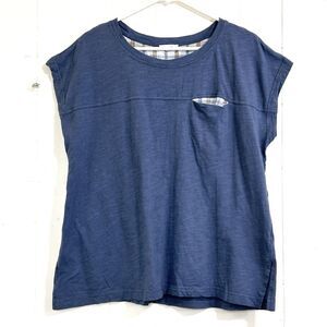 Cotton Bleu Wash Blue Casual T-Shirt One Pocket Size Medium Short Sleeve